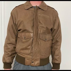 Preston & York Leather Bomber Jacket SZ XS